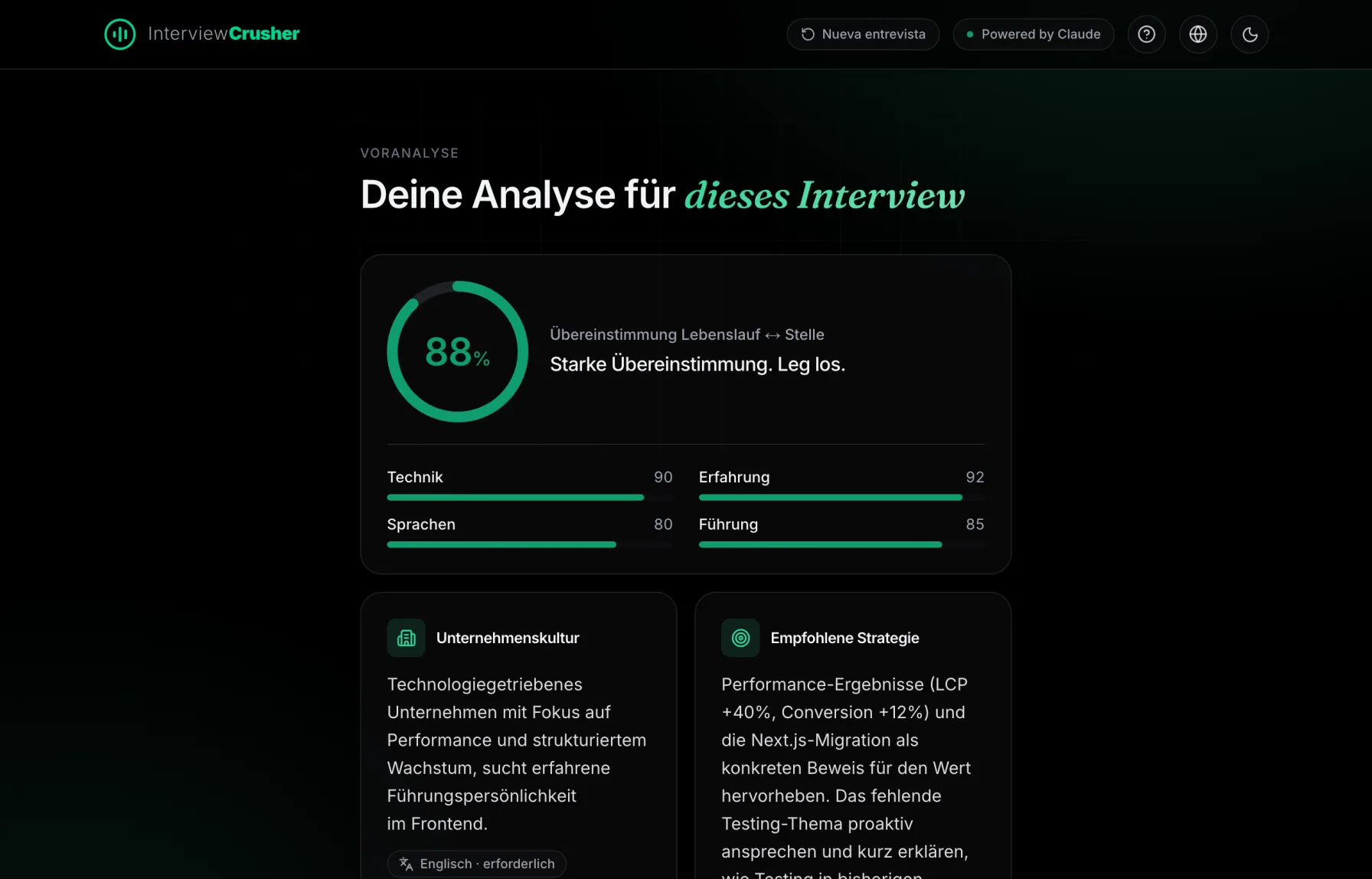 Deine sofortige Eignungs-Analyse