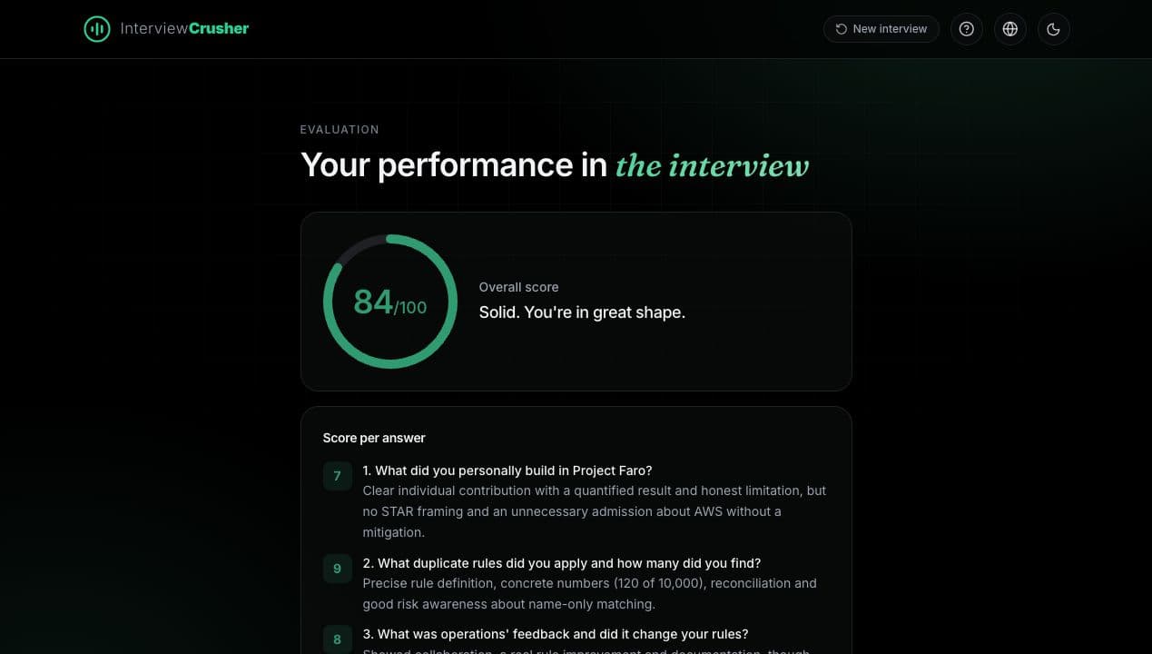 Recibe tu nota y feedback honesto