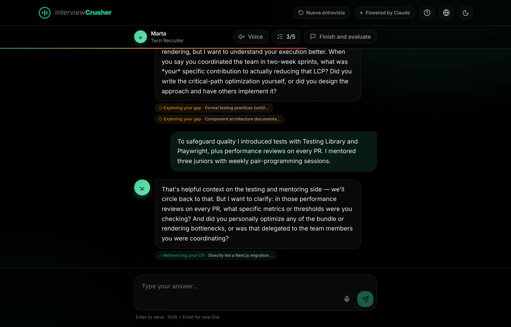 Talk to the AI recruiter