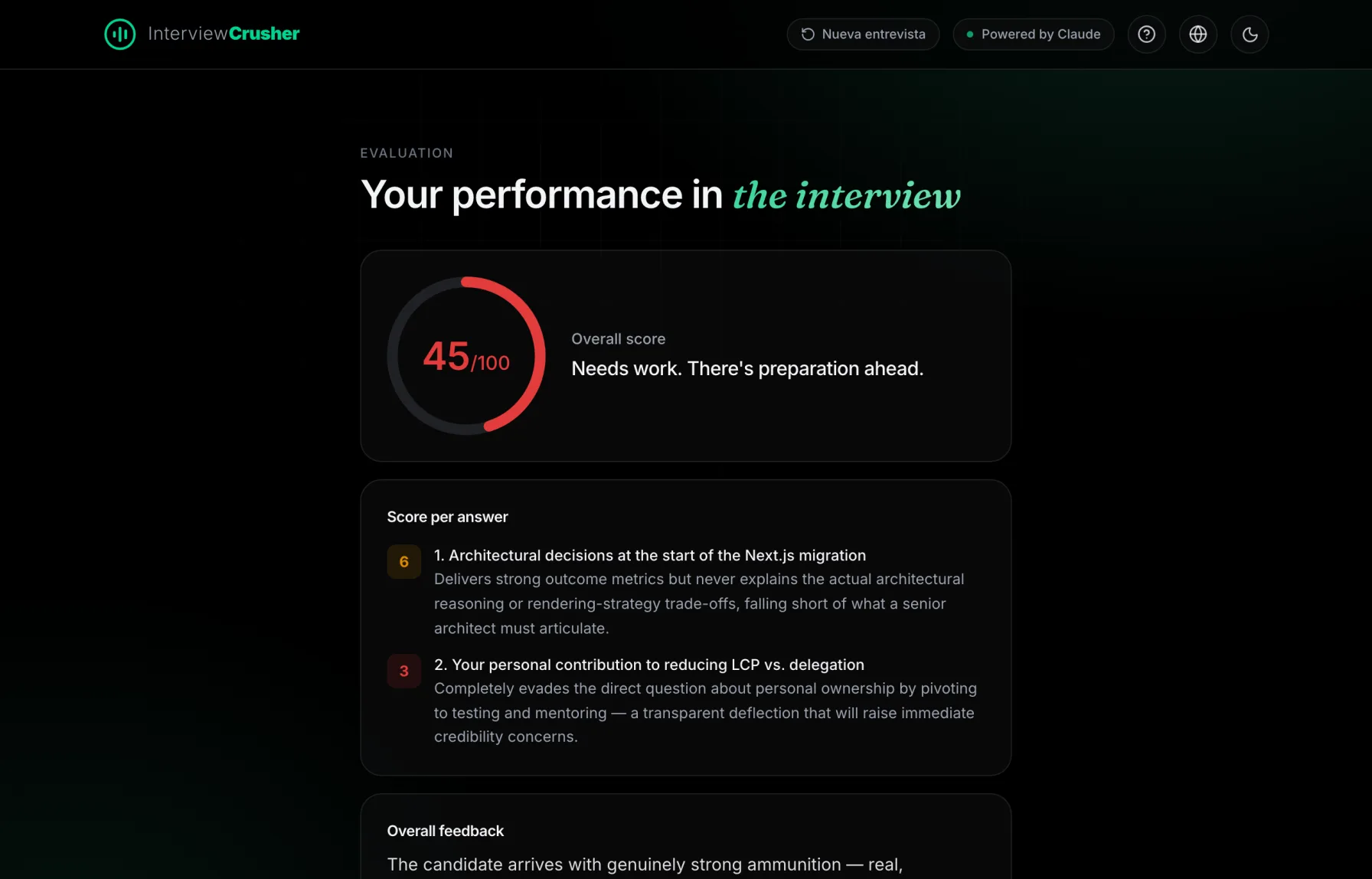 Get your score and honest feedback