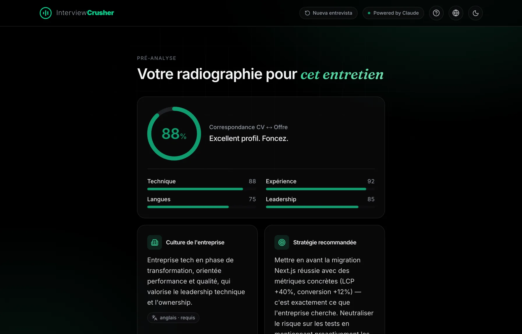 Obtenez votre analyse d'adéquation