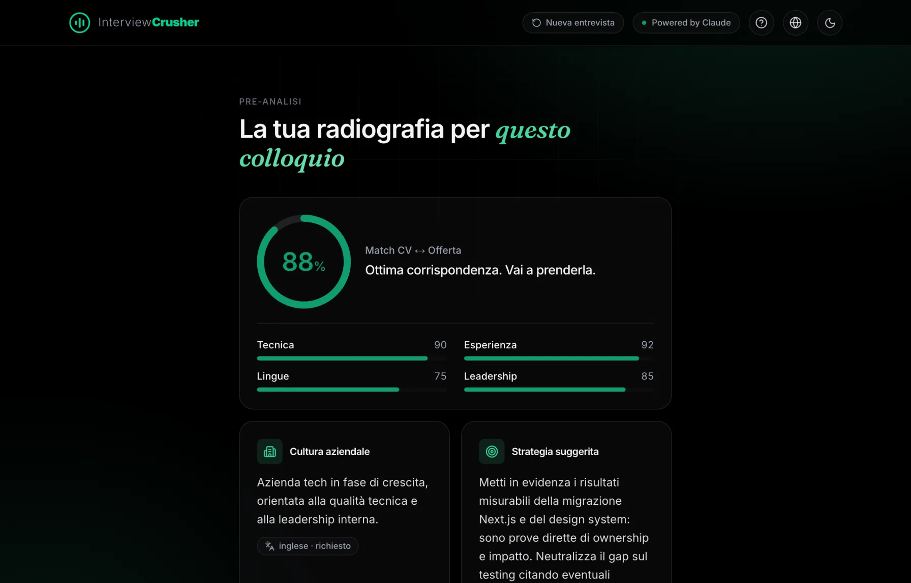 Ricevi la tua analisi di idoneità